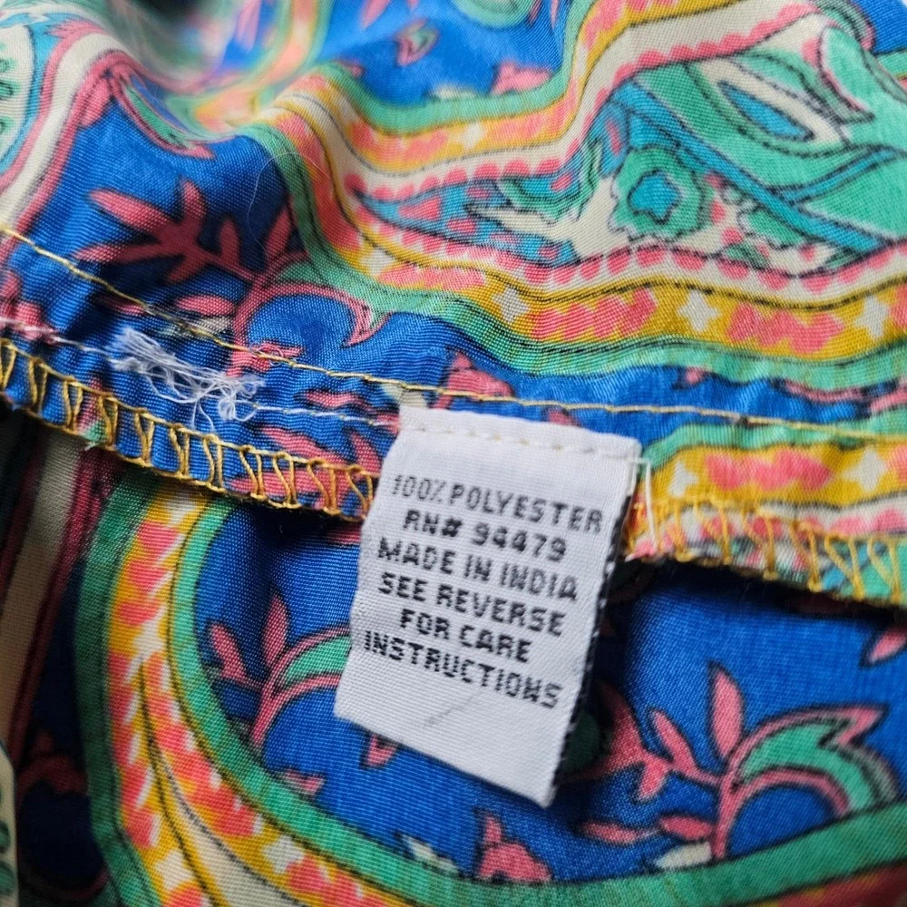 ME2MAGIC Yellow Paisley Smocked Maxi Dress‎ Square Neck Balloon Sleeve Boho M - Picture 5 of 12